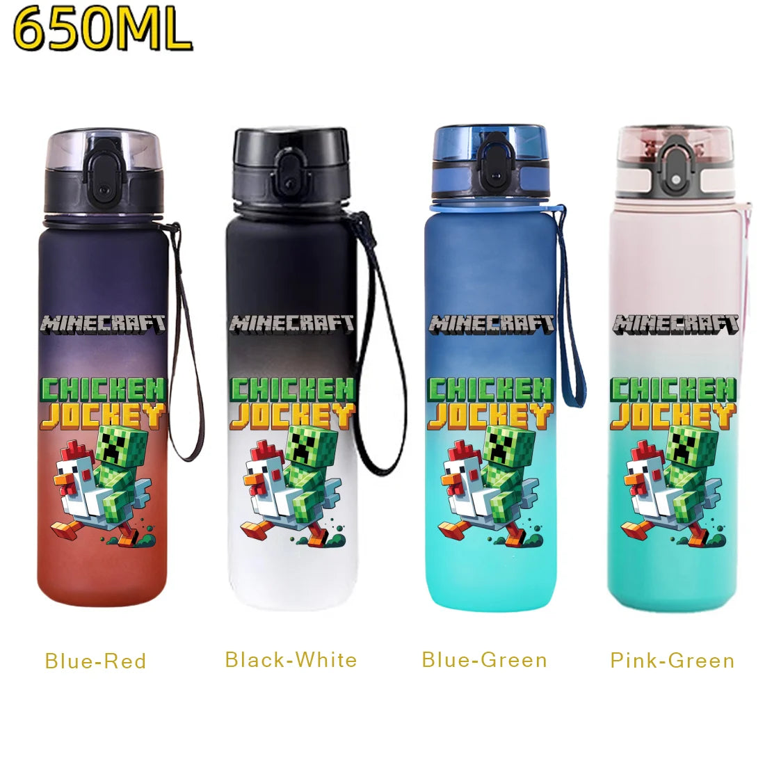 650ml Gradient Color PC Sports Water Bottle with Handle – Leakproof Shaker Bottle for Fitness, Travel & Office