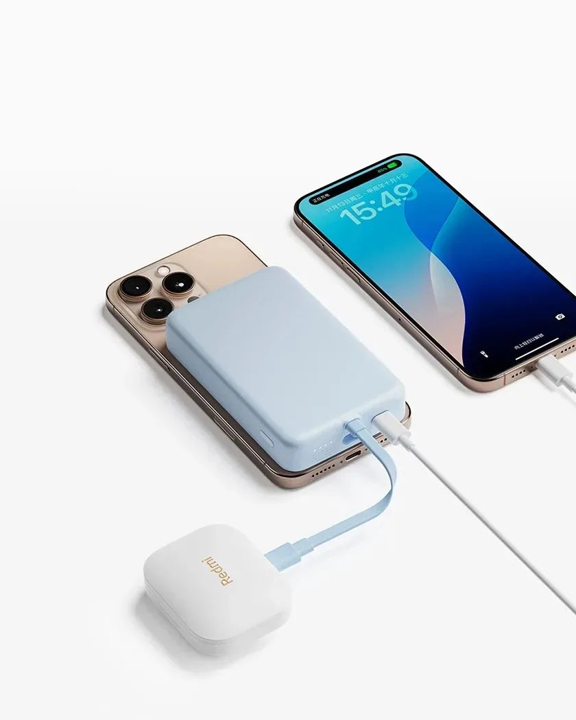 Xiaomi 10000mAh Magnetic Power Bank 33W – Built-in USB-C Cable, Wireless Charging for iPhone & Android