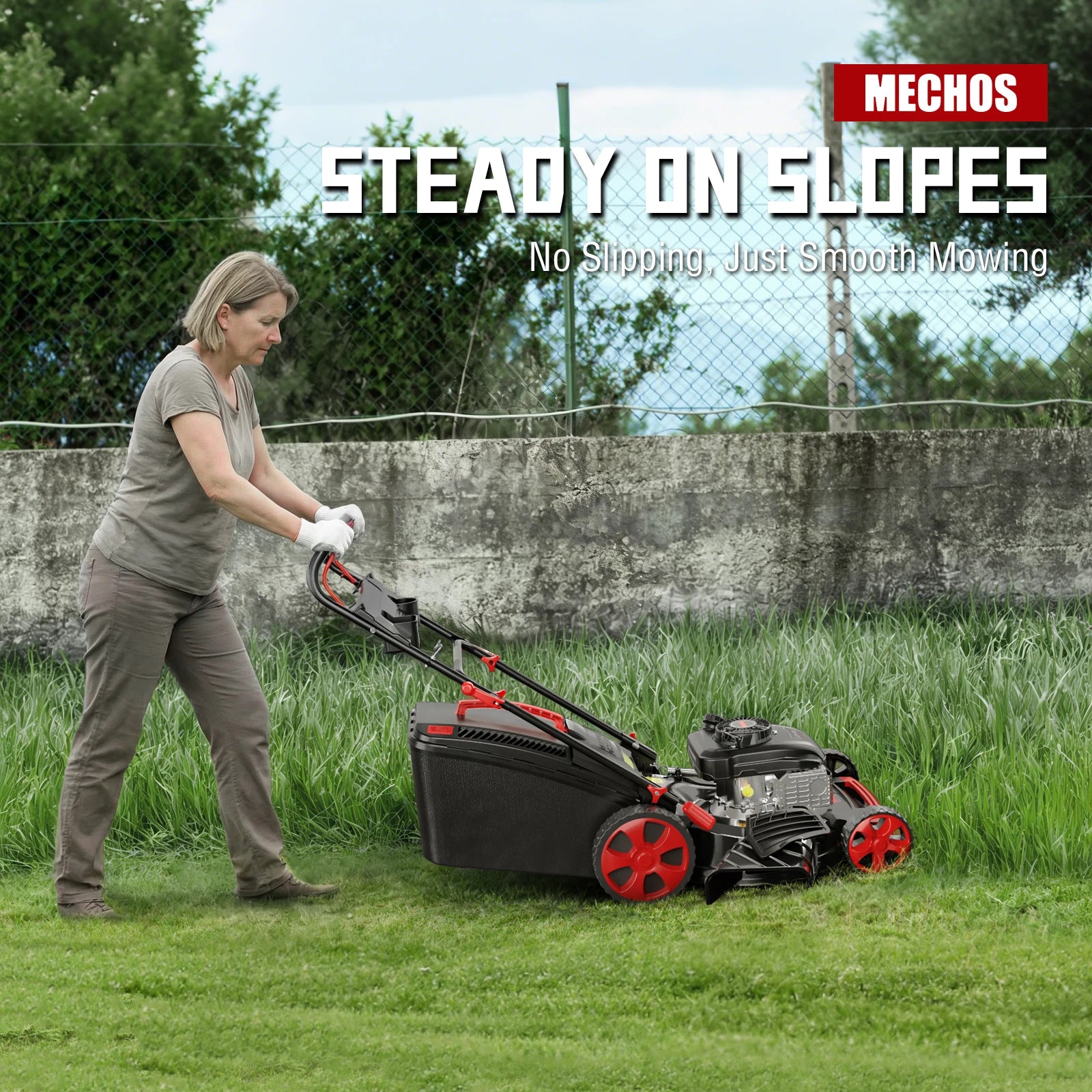 201cc 21-Inch Self-Propelled Gas Lawn Mower | 4-Cycle OHV Engine, 3-in-1 Bagging, Mulching & Side Discharge, 8-Level Height Adjustment