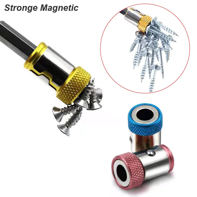 Magnetize Any Bit. Instantly. — 1/4" Magnetic Ring Screwdriver Bit Holder | Strong Magnetizer, Aluminum Alloy, Removable Adapter, 1pc, 3pc & 6pc
