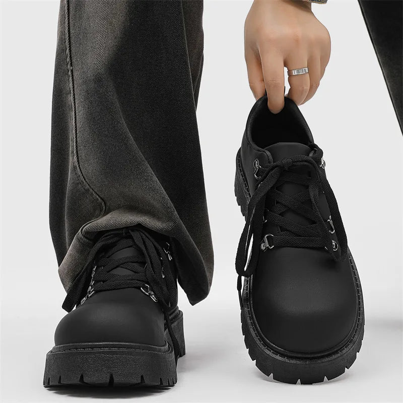 Men's Derby Workwear Leather Shoes — Thick Sole Lace-Up Casual Dress Shoes (Sizes 39-46)