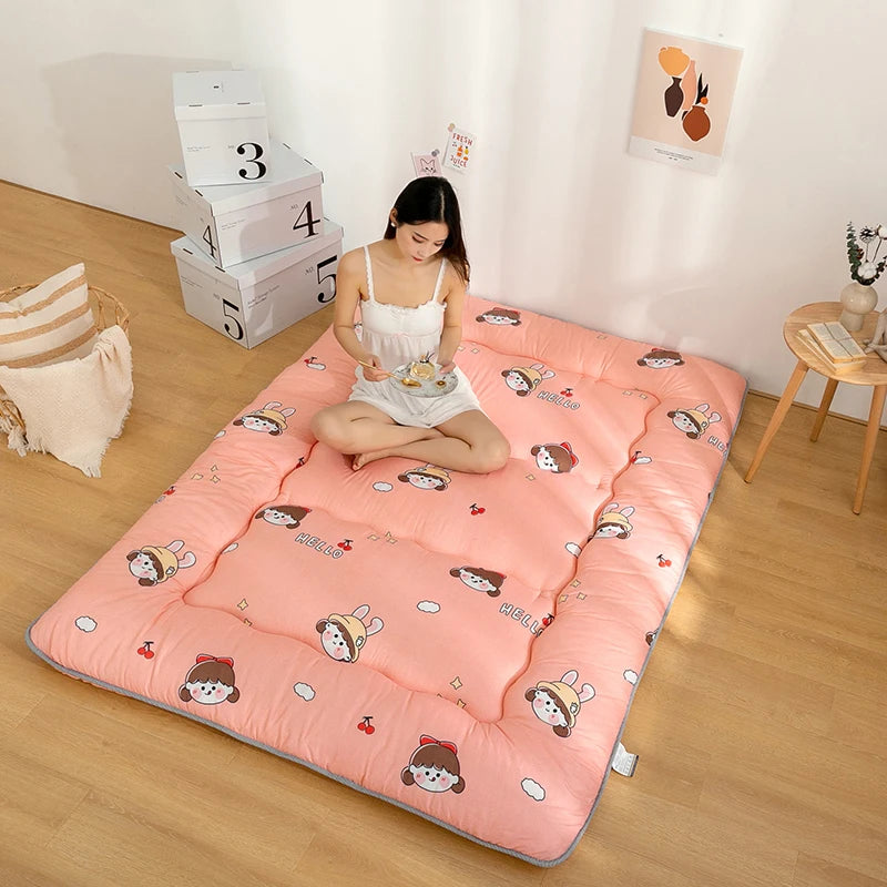 Japanese Thickened Tatami Floor Mat – Soft Cushion, Foldable Lazy Home Sleeping Pad, Bedroom Artifact