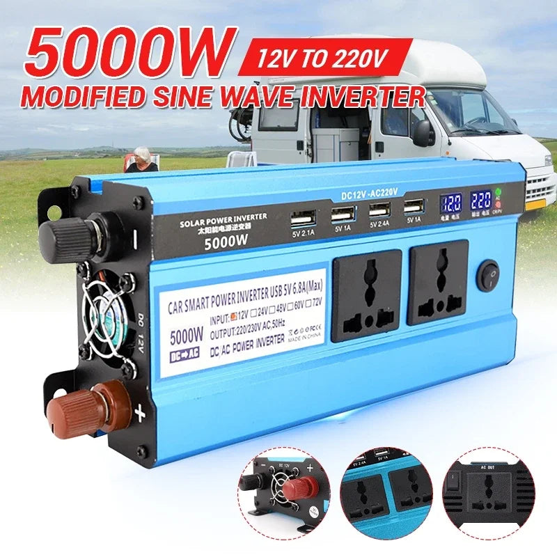 5000W Solar Panel Kit – Modified Sine Wave 12V to 220V System with 30A Charge Controller