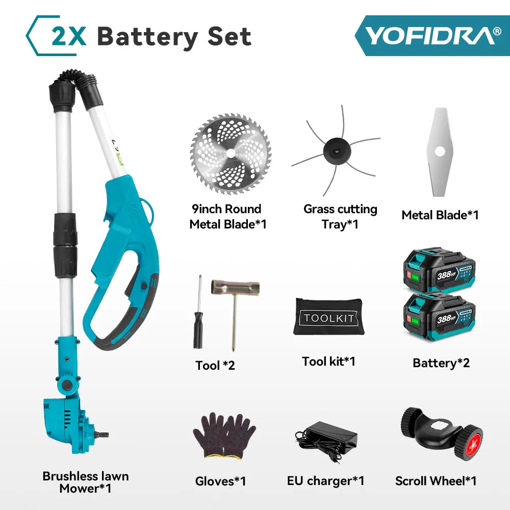 YOFIDRA 9" Brushless Cordless Electric Lawn Mower