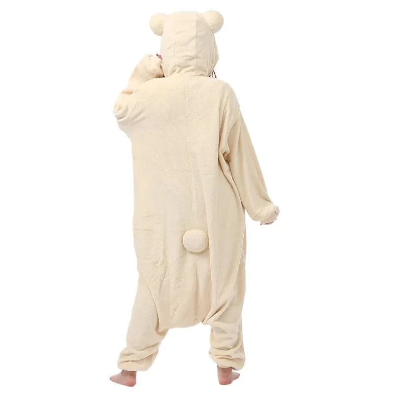 Adult Rilakkuma Kigurumi Onesie Pajamas | Cartoon Bear Anime Jumpsuit Sleepwear