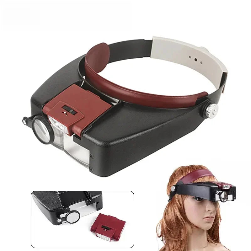10X LED Magnifying Headband Glasses — Illuminated Loupe for Jewelry, Repair & Close-Up Work