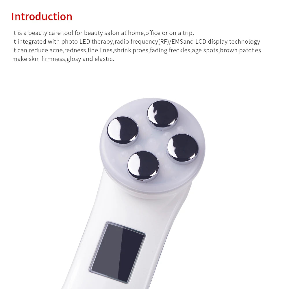 EMS Microcurrent Face Lifting Massager – LED Photon Rejuvenation Beauty Device