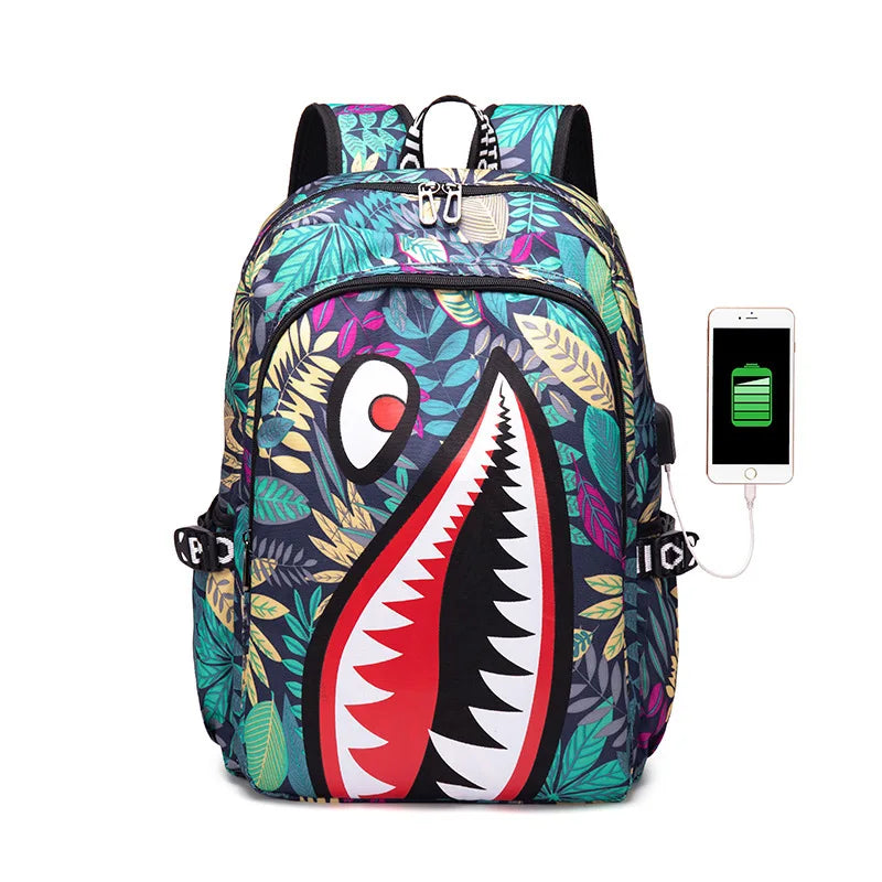 Shark Backpack – Kids School & Travel Book Bag