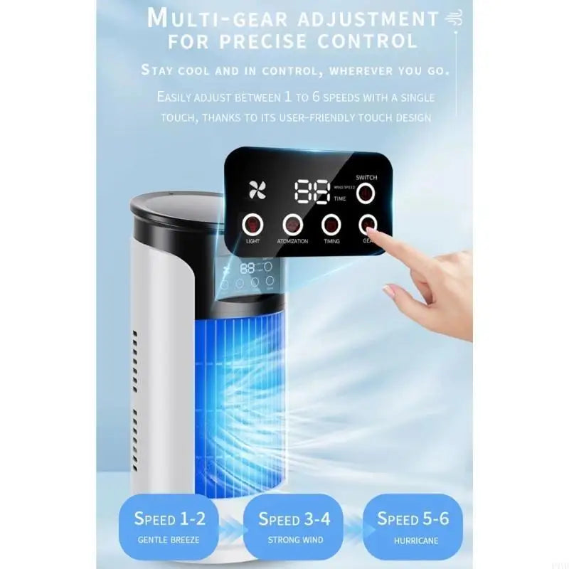 6-Speed Portable Evaporative Air Cooler — Cooling Fan Blower for Personal & Room Use
