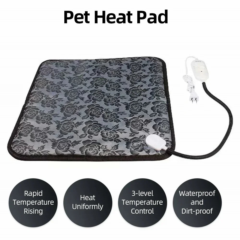 Winter Pet Heating Blanket – Waterproof Wearable Heated Cat & Dog Mattress, Indoor Warming Pad