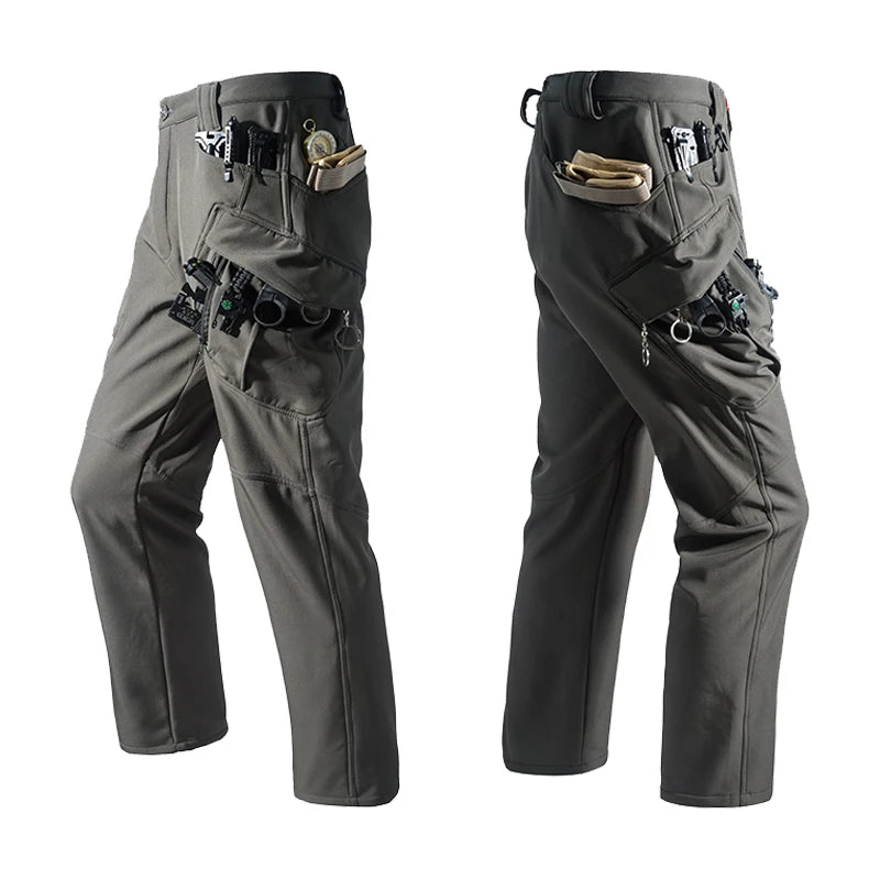 Men's Fleece Softshell Cargo Hiking Pants — Outdoor Tactical Trousers M–5XL