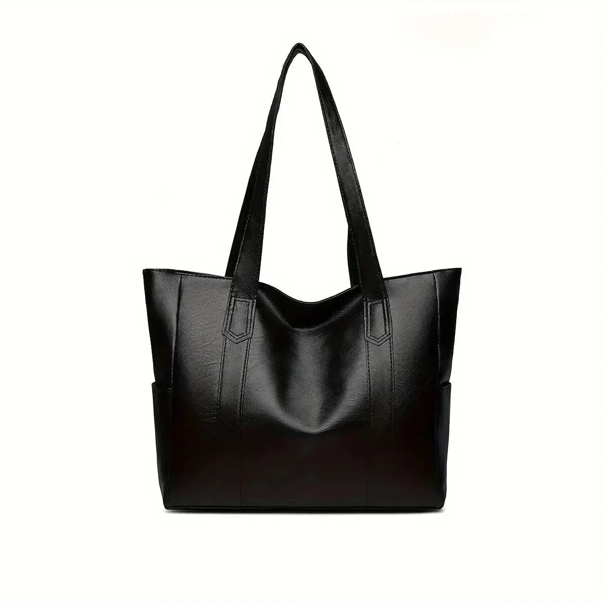 Vintage Large Capacity Shoulder Bag – Plain Commuter Handbag for Women