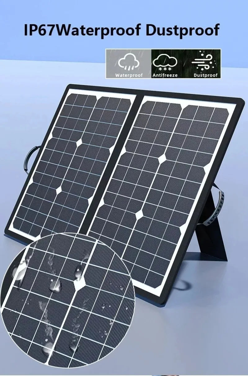 1000W Foldable Solar Panel Kit – Portable 18V Power Station Generator for Car, Boat & Camping