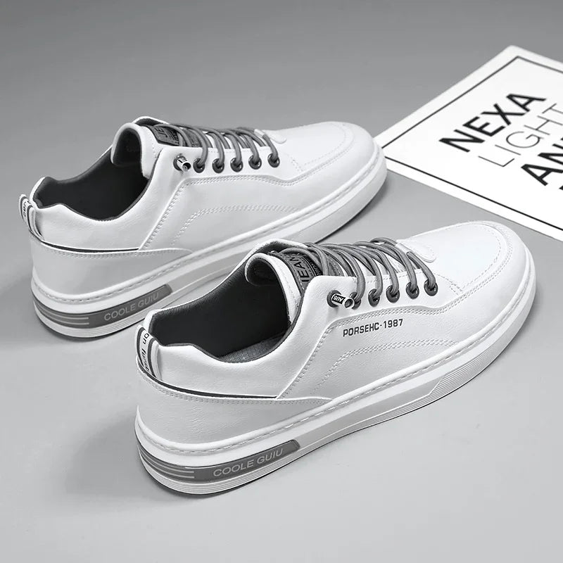 Men’s Breathable White Casual Sneakers — Lightweight Everyday Shoes
