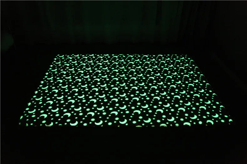 Rainbow Unicorn Glow in the Dark Area Rug – Large Kids Room Carpet with Stars