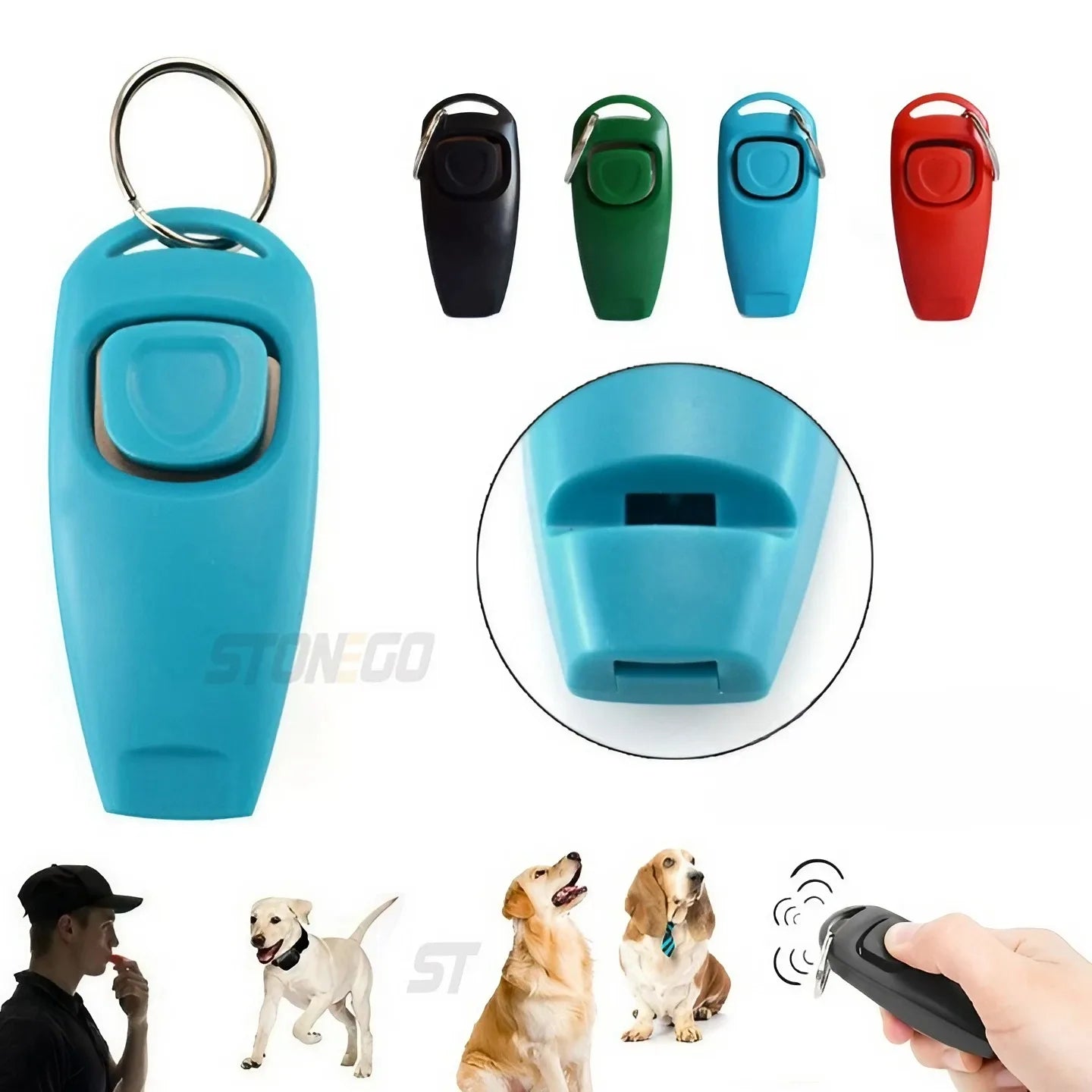 2-in-1 Dog Training Clicker & Whistle with Keyring