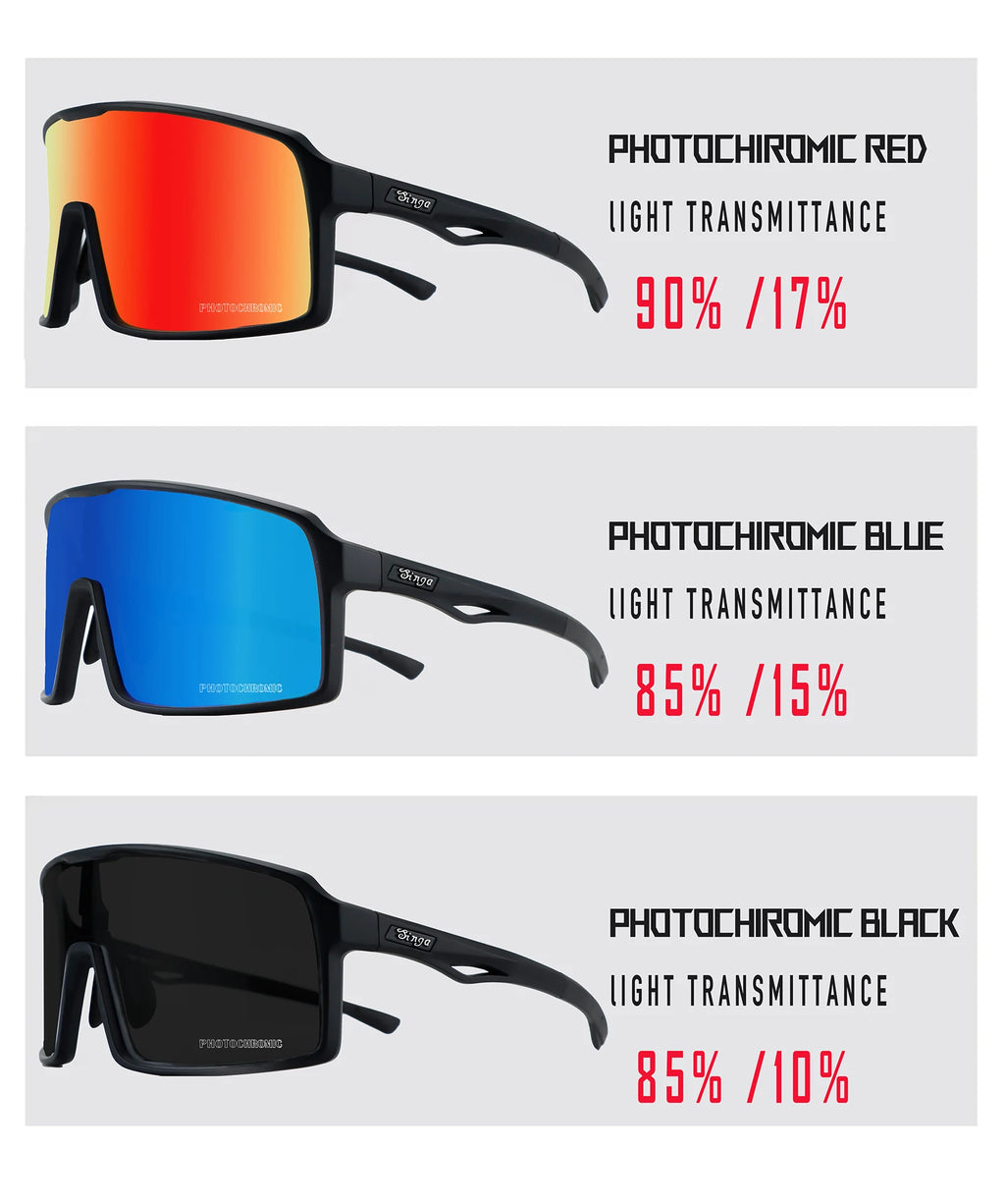 Singa Photochromic Cycling Sunglasses | UV400 Running Bicycle Outdoor Sports Eyewear
