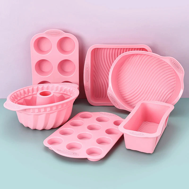 Pink Silicone Bakeware – Cake, Muffin & Loaf Molds