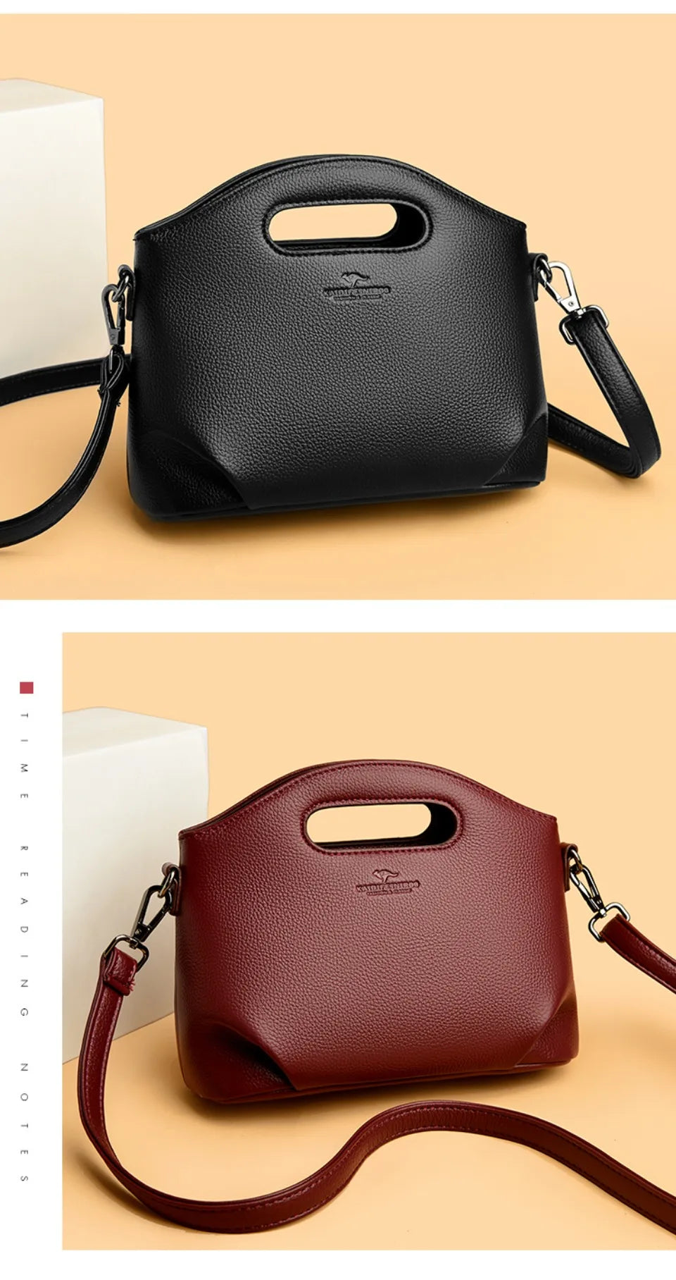 VANDERWAH Luxury Microfiber Leather Flap Shoulder Bag – Small Casual Tote Handbag for Women