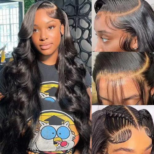 200% Density 13x4 Body Wave Lace Front Human Hair Wig Pre Plucked 40 Inch 13x6 Hd Transparent Lace Frontal Wigs For Black Women