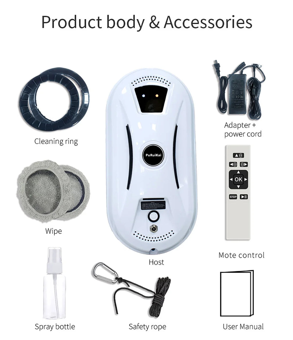 Ultra Thin Window Cleaning Robot – Electric Remote Control Glass Cleaner for Home