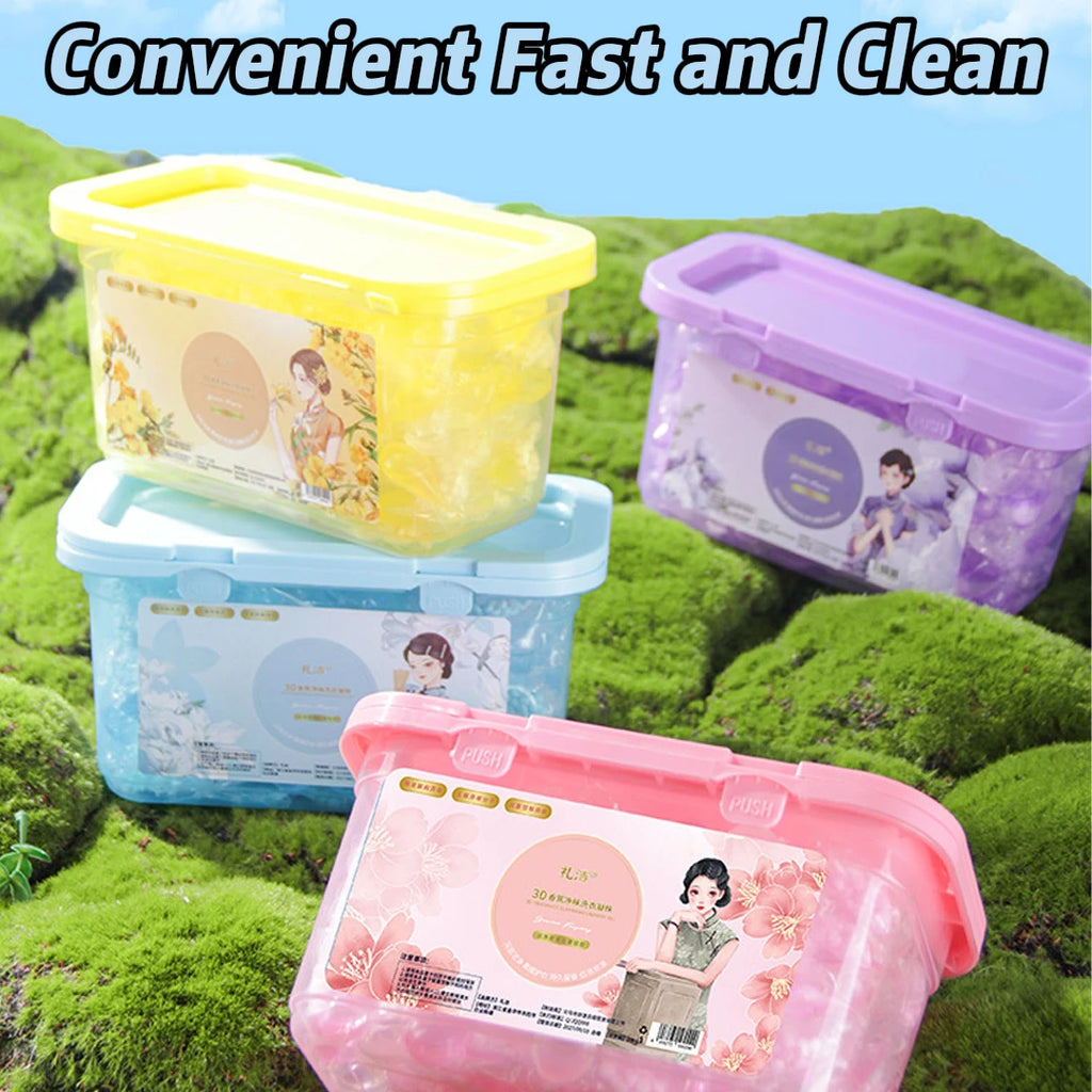 One Pac. Three Actions. Lasting Scent. — 3-in-1 Laundry Detergent Pacs | 80 Count, Stain & Odor Removal, 5 Scents, Boxed with Lid