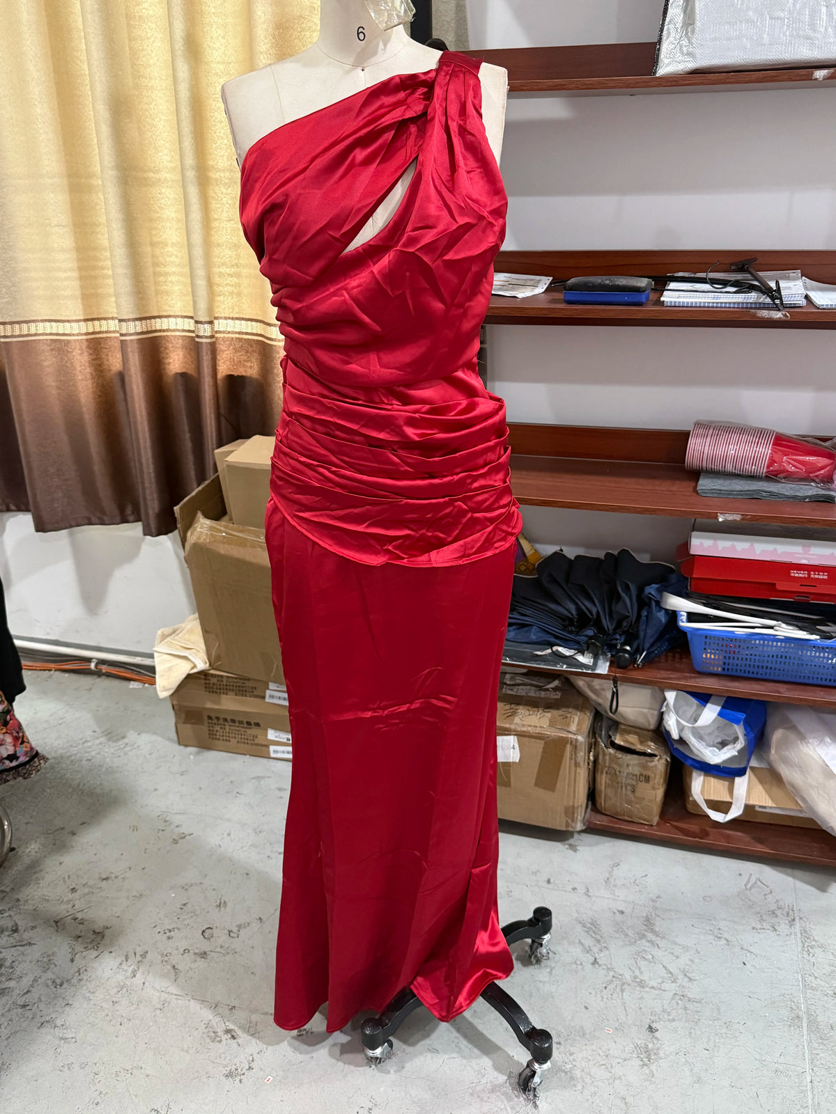 Sexy Strapless Pleated Maxi Dress – Off-Shoulder Backless High Waist Split Evening Party Gown