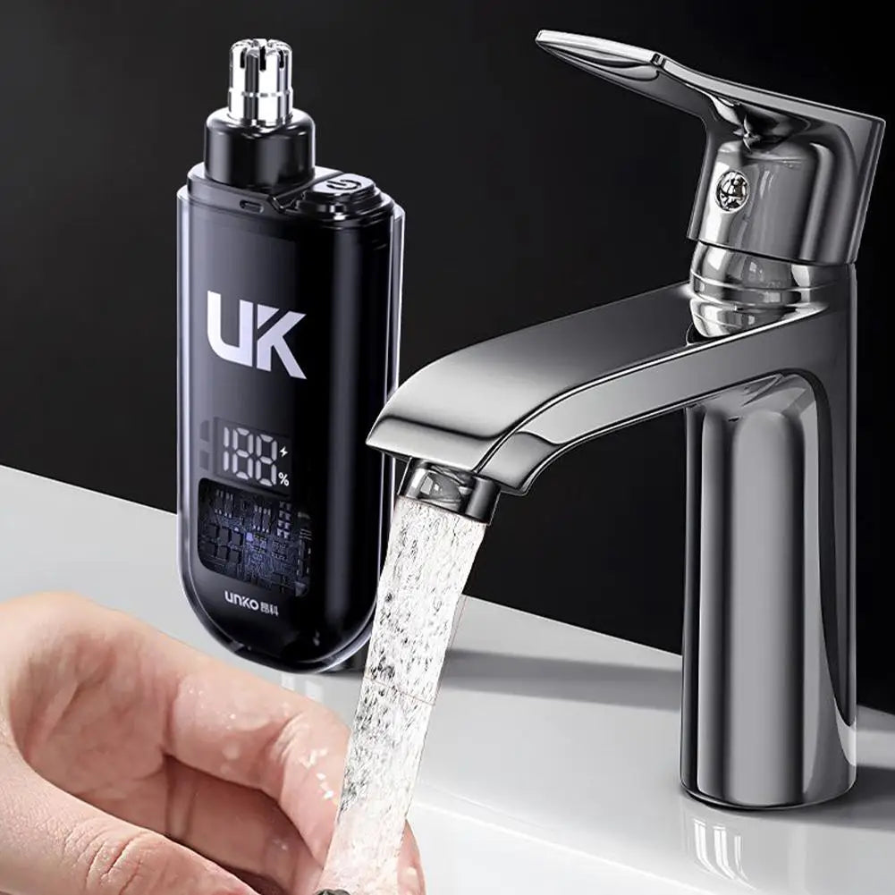 Mini Electric Nose & Ear Hair Trimmer – USB Rechargeable, One-Button Start, Low Noise, Washable