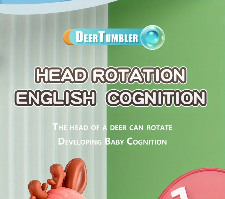 SONGYI Roly Poly Deer Tumbler Toy for Babies 6–12 Months – Wobbler Sensory Toy for Infants & Toddlers