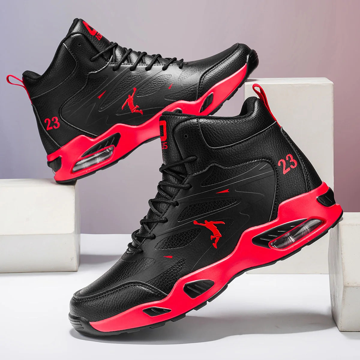 Men's High-Top Air Cushion Basketball Shoes – Non-Slip Breathable Sneakers