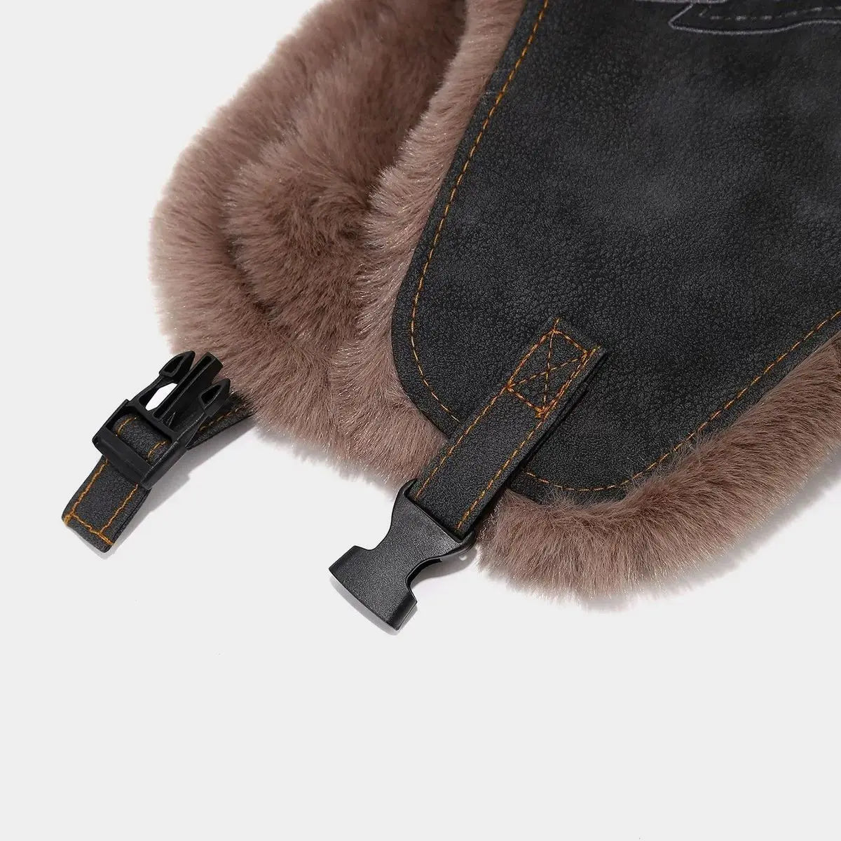 Faux Leather Trapper Hat with Plush Lining and Ear Flaps
