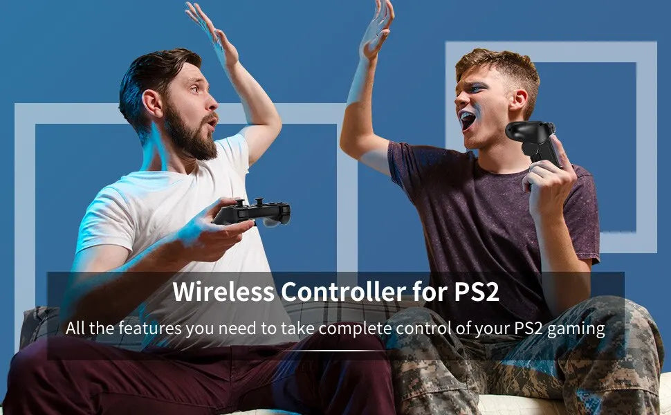 2.4G Wireless PS2 Gamepad – Dual Vibration Joystick Controller for PC & USB