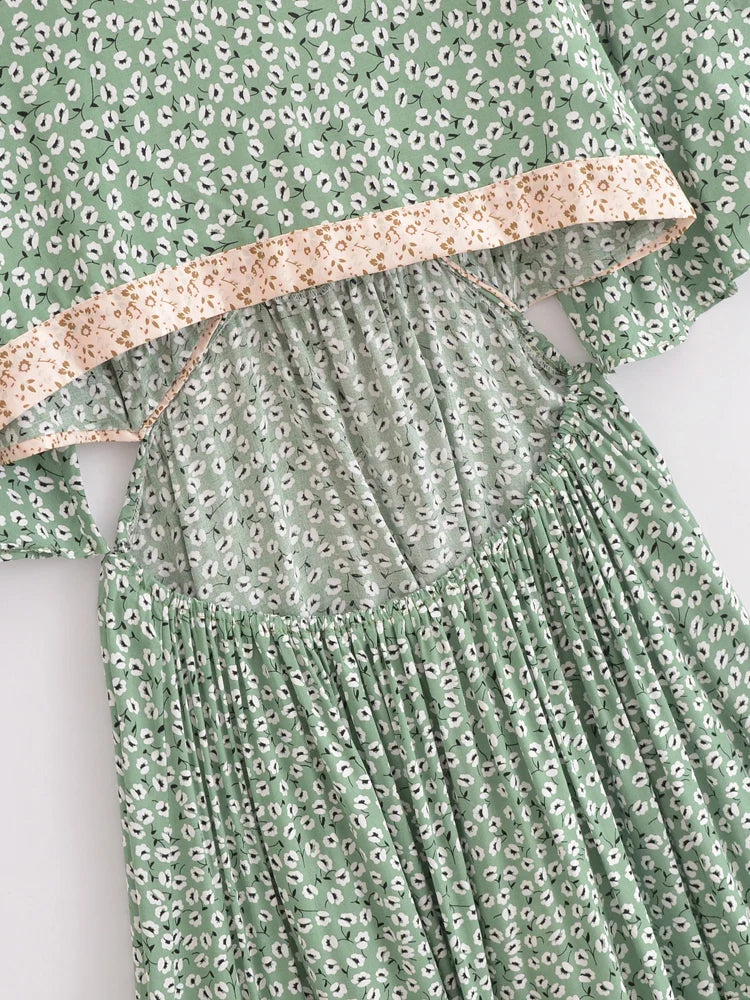 Bohemian Hollow Out Beach Dress — Short Sleeve High-Low Boho Maxi Dress