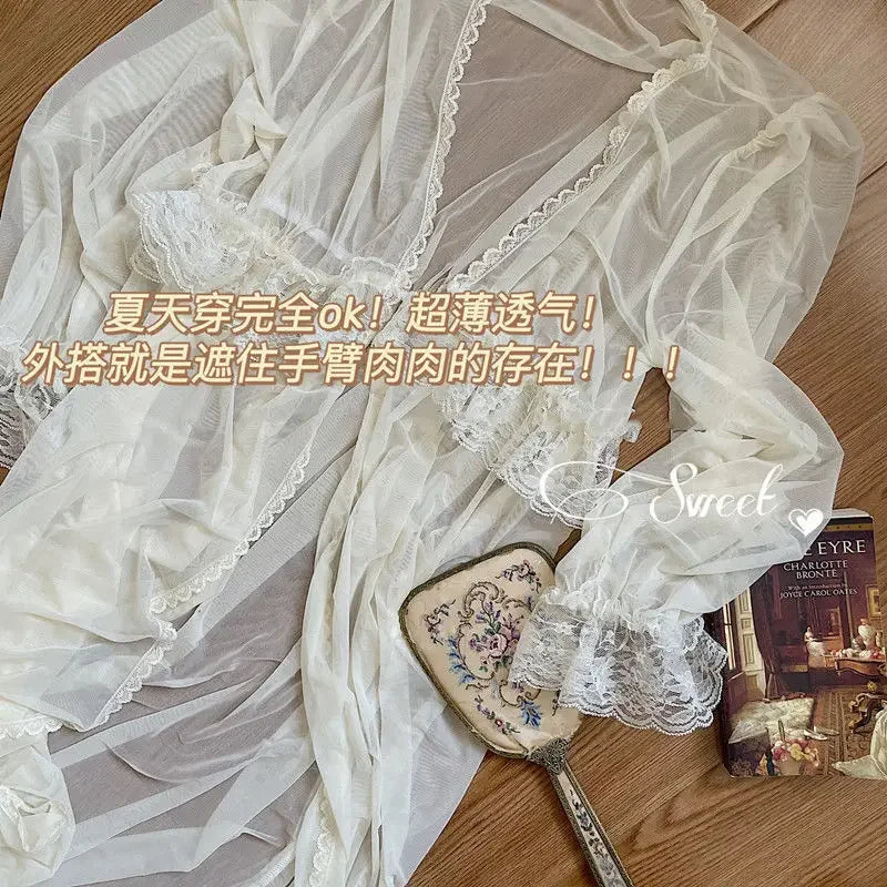 Women's Vintage Court Style Tulle Princess Nightgown | Fairytale Robe Sleepwear