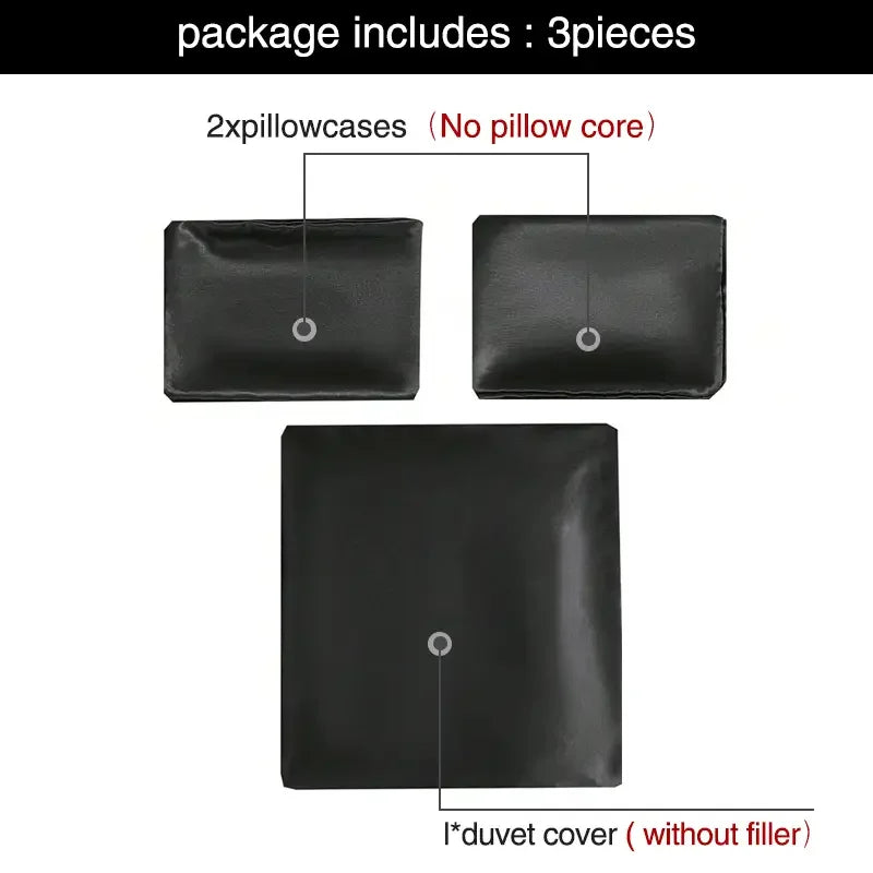 Satin Solid Color Duvet Cover Set – Silky Soft 3-Piece Bedding, 8 Colors & 11 Sizes