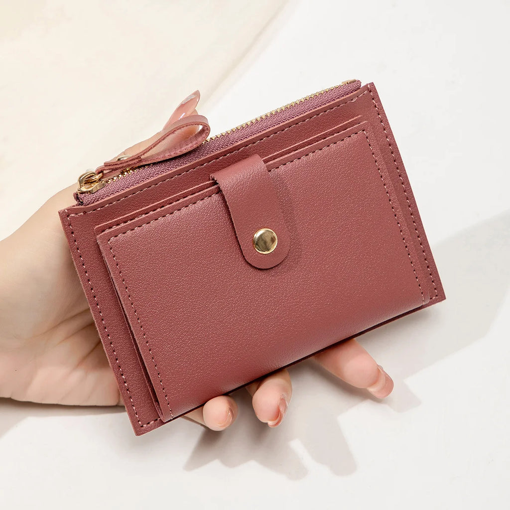 Minimalist Ultra-Thin PU Leather Women's Wallet – Short Zero Wallet & Credit Card Holder in 5 Colors