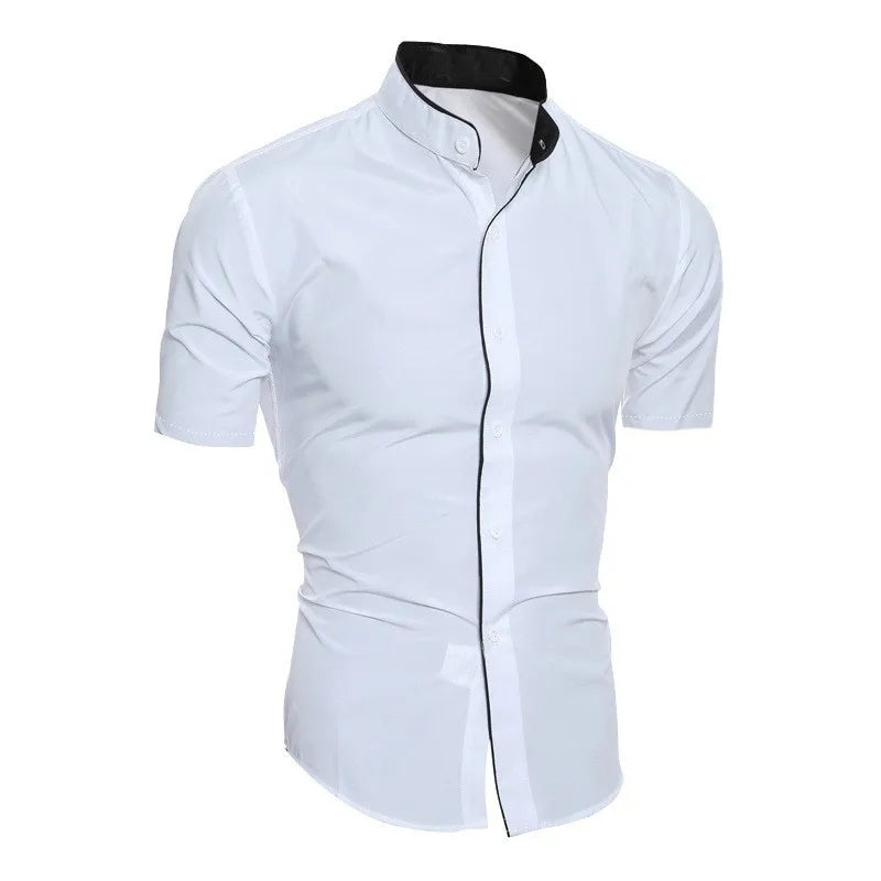 Men's Solid Color Casual Short Sleeve Shirt — Everyday Button-Down