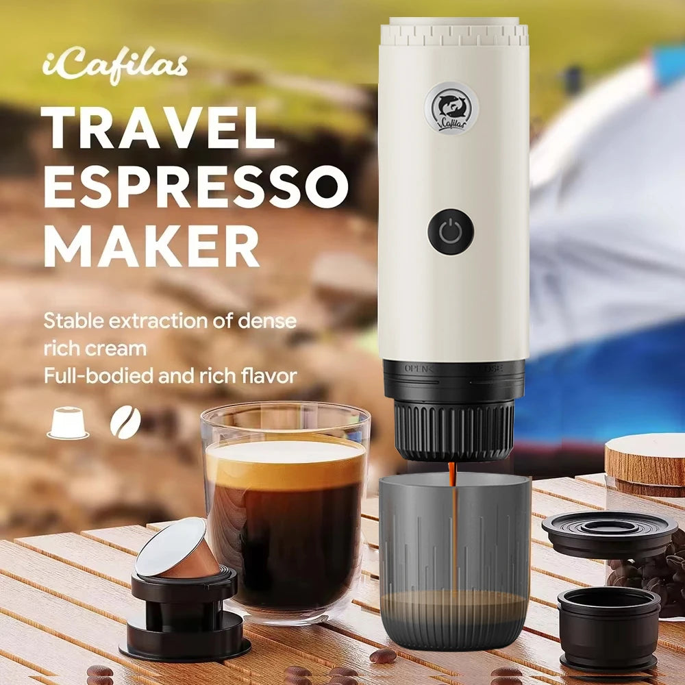 Espresso on the Go — 2-in-1 Portable Capsule & Powder Coffee Maker | USB-Powered, Nespresso & Dolce Gusto Compatible