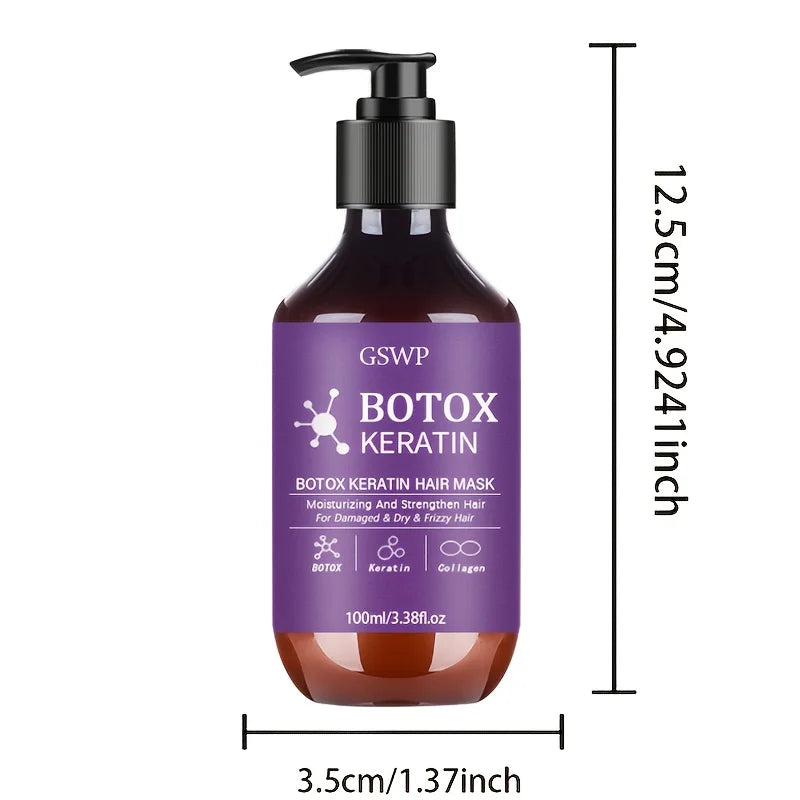 GSWP Botox Keratin Hair Mask, moisturizes and strengthens damaged hair, reduces frizz, split ends and tangles.100ml/200ml