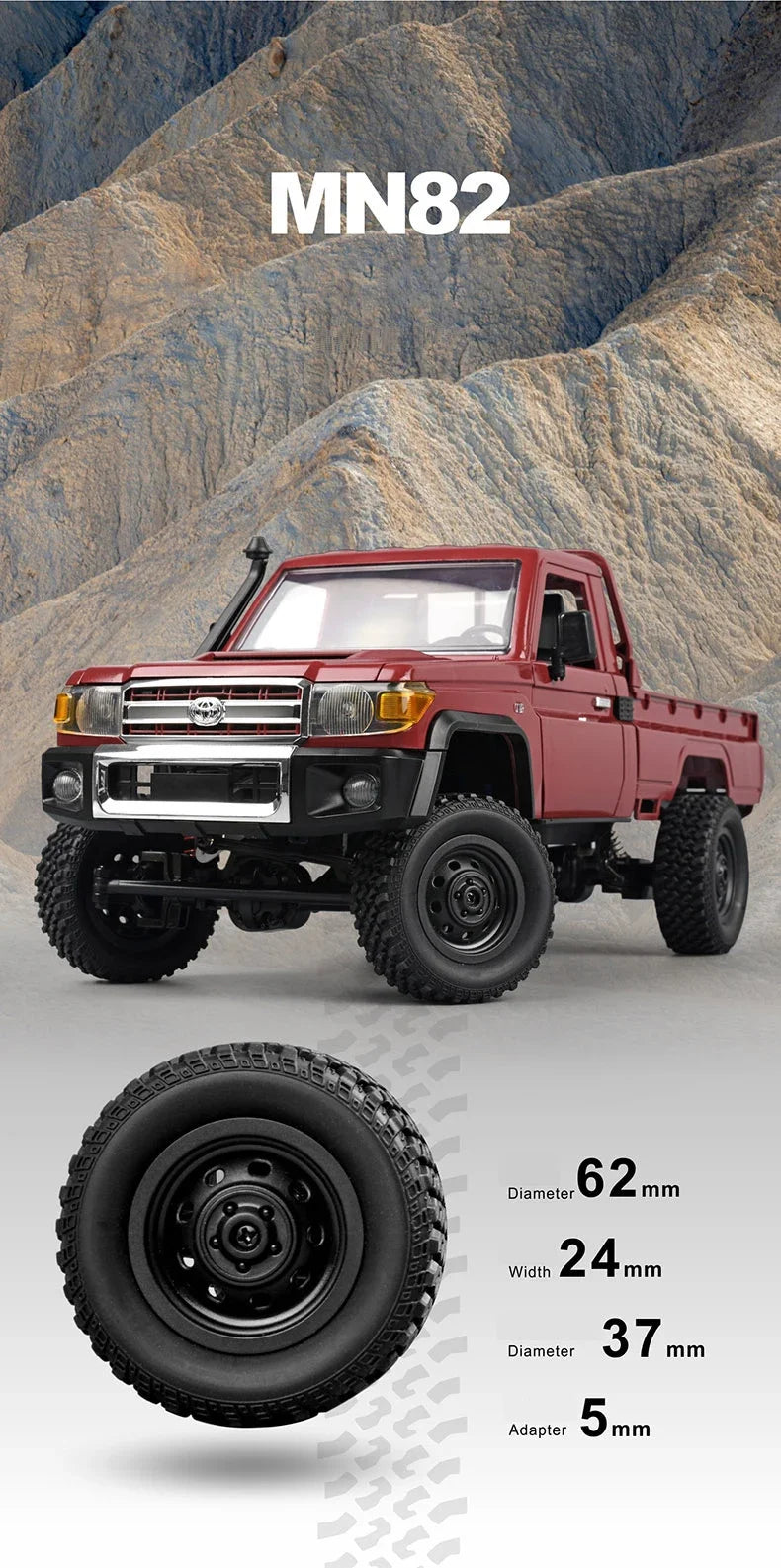 MN82 / MN82S / LC79 1:12 Scale 4WD RC Pickup Truck – Remote Control Off-Road Crawler for Kids
