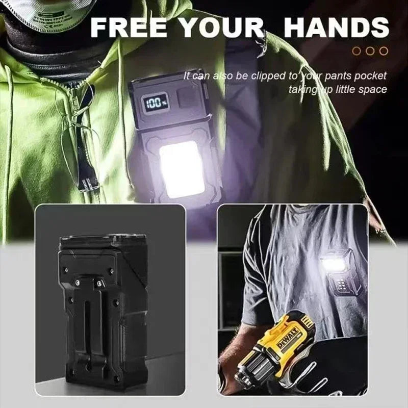 Rechargeable EDC Magnetic Mini Work Light – Adjustable LED Camping Lamp for Hiking, Fishing & Emergencies