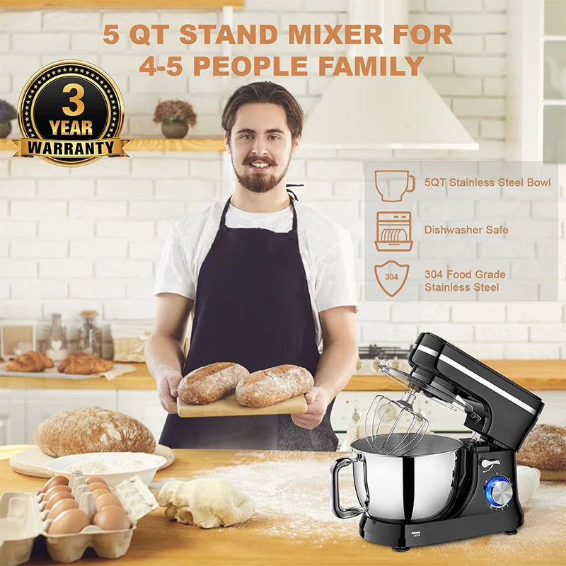 1000W Stand Mixer & Food Processor – 8+P Speed Electric Blender, Egg Whisk, Desktop Kitchen Mixer with Bowl