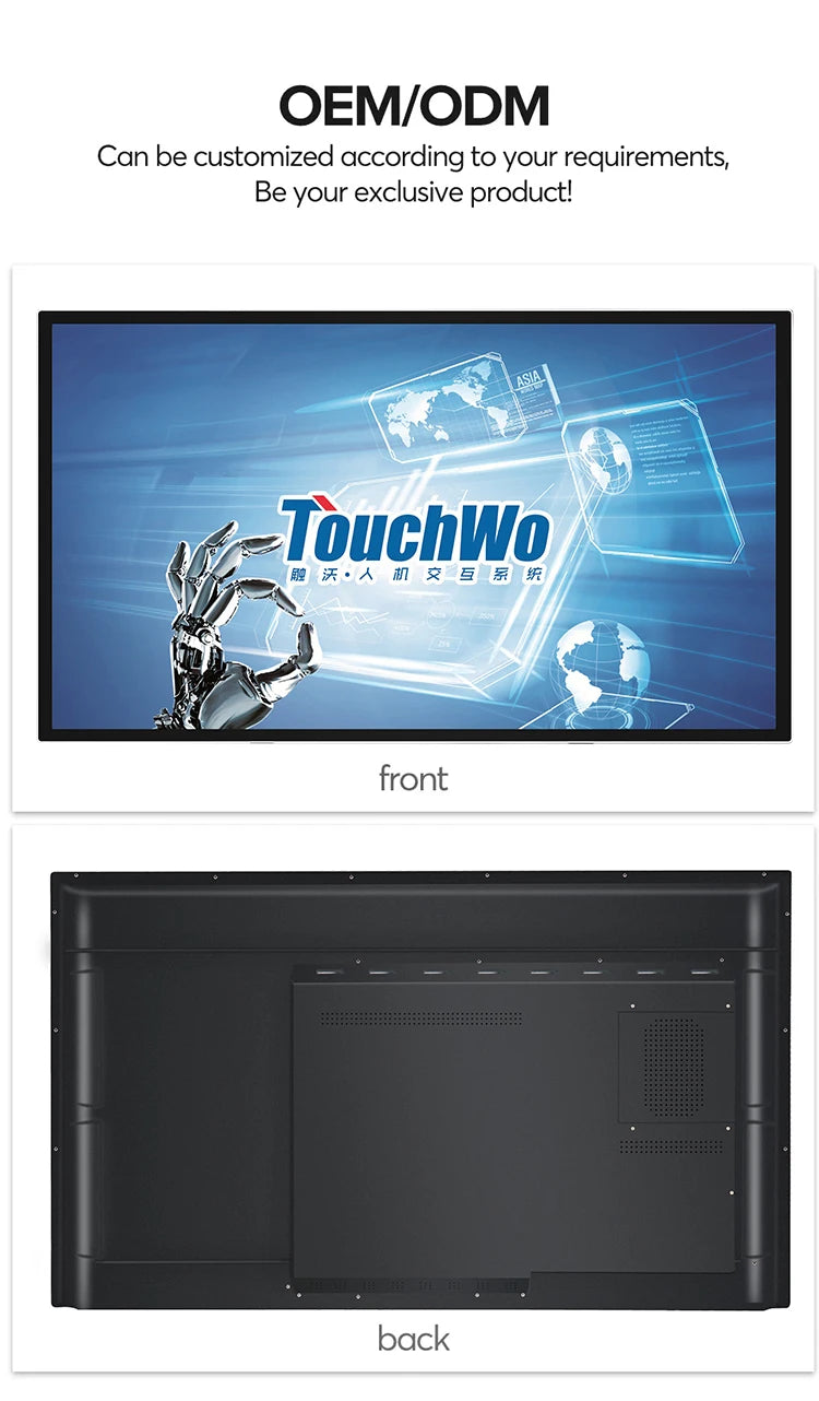 TouchWo Interactive Whiteboard All-in-One Touch Computer – 32" to 65", 1080p, Office & Classroom