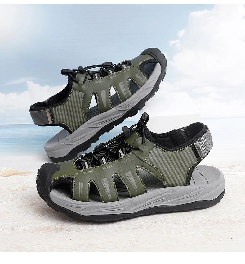 Men's Handmade Breathable Beach Sandals – Lightweight Soft Sole Outdoor Sandals