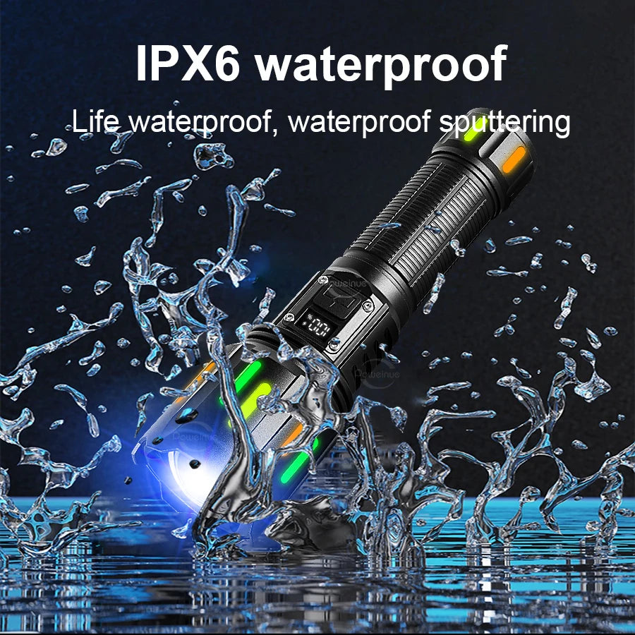 78000000LM Ultra Bright LED Flashlight – USB Rechargeable Long Range Tactical Torch