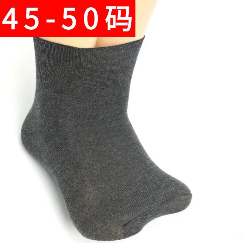 Plus Size Diabetic Varicose Vein Socks – 3 Pairs Cotton Loose Mouth EU 35-50 Men & Women