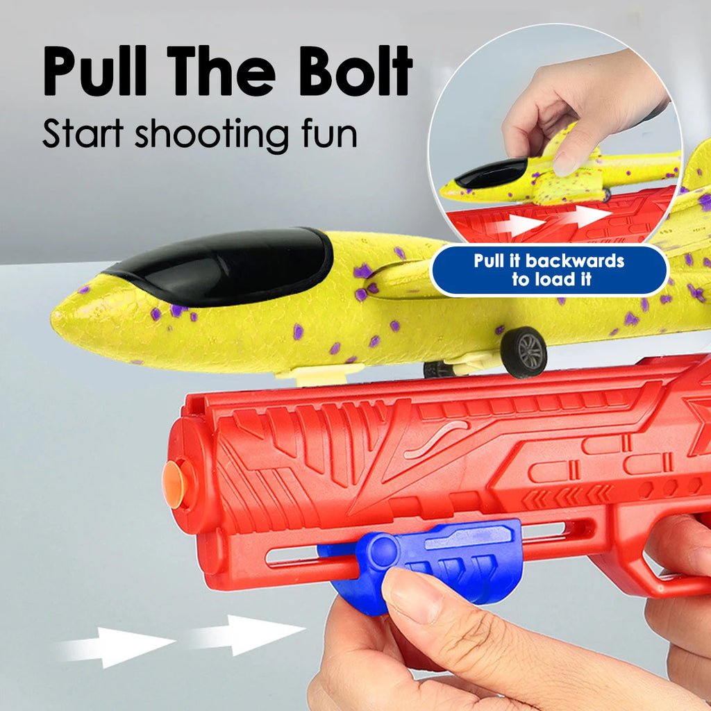 Kids Foam Aircraft Launcher — 10M Catapult Glider Plane Toy for Outdoor Play