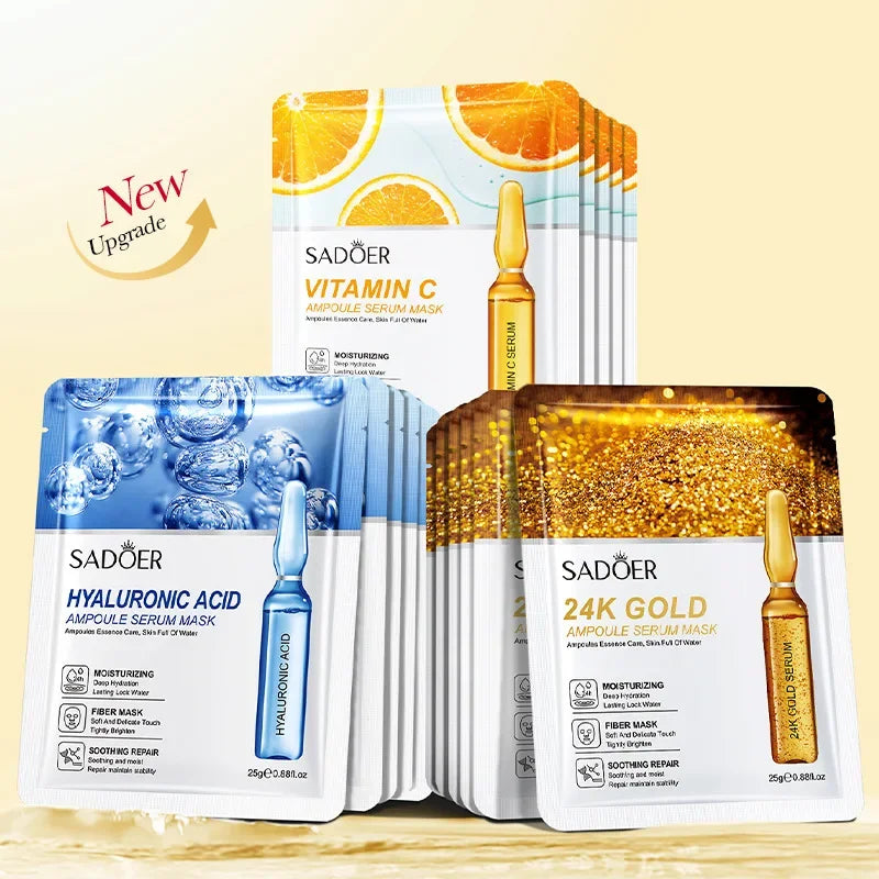 SADOER 24K Gold Vitamin C Hydrating Face Masks — Multi-Pack