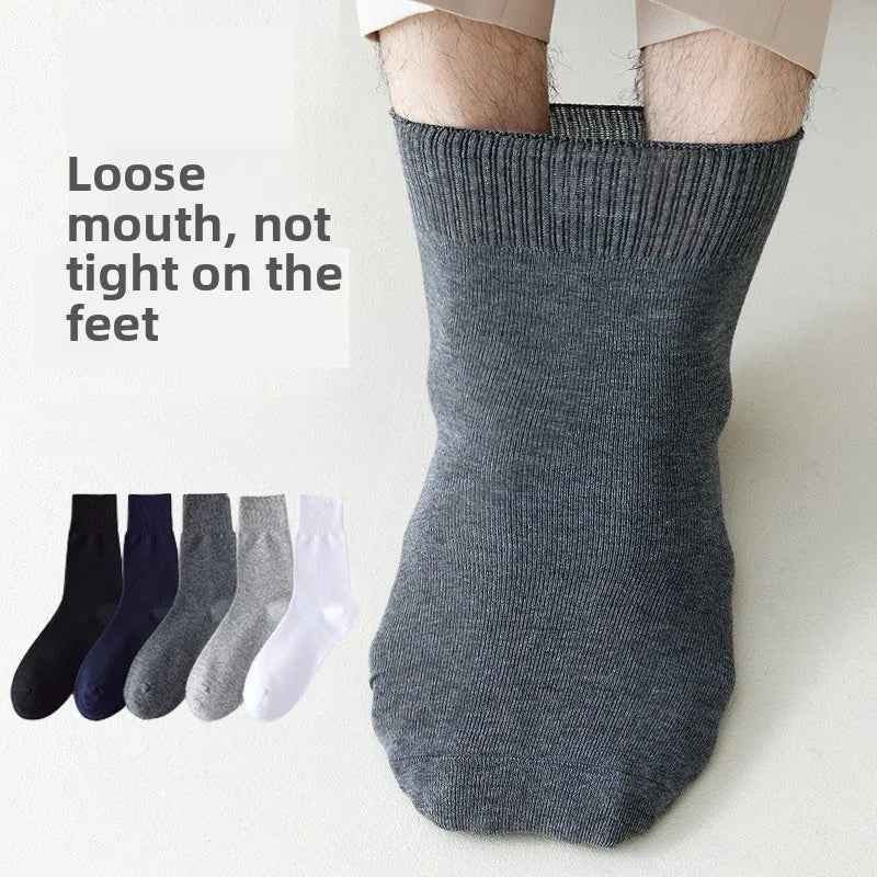 Non-Binding Diabetic Socks for Wide Feet – 5 Pairs Breathable Comfort for Elderly, Pregnant & Diabetes Patients