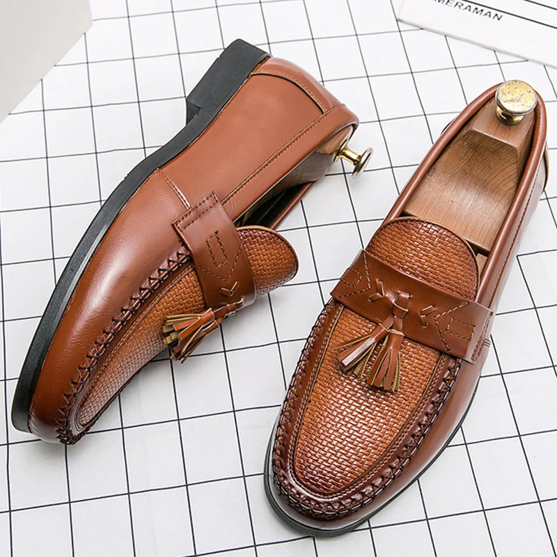 Men's Pointed-Toe Slip-On Dress Loafers